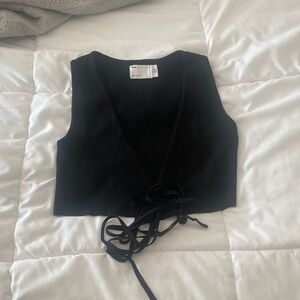 ASOS Black Tie-Front Tank Top